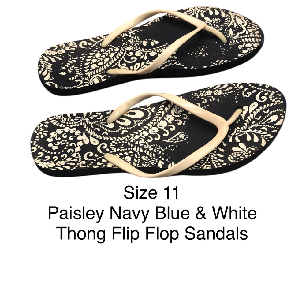 Blue and White Thong Sandals for Casual Wear